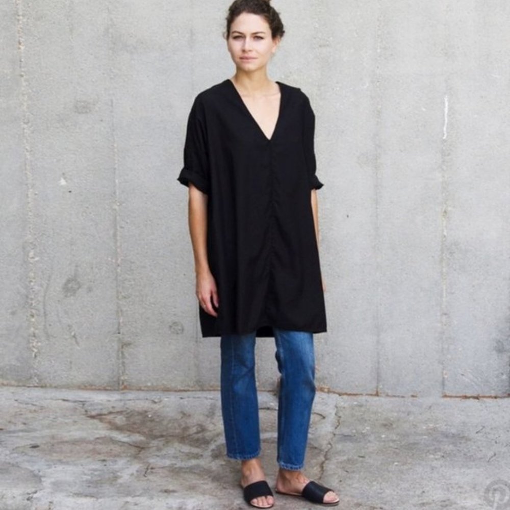 Ali Golden cotton v neck tunic